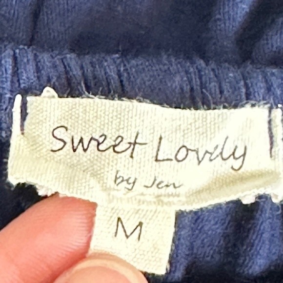 Sweet Lovely by Jen Navy Off-Shoulder Sundress M - Picture 5 of 7